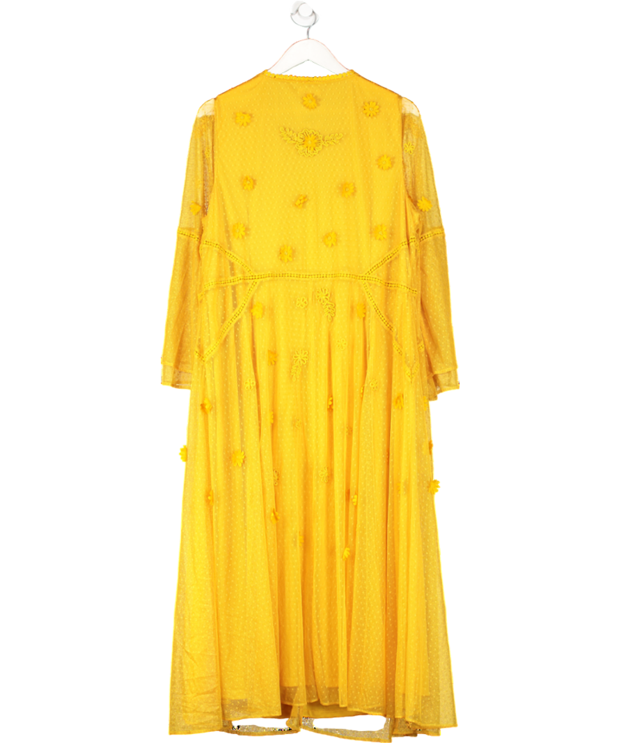 Monsoon Yellow Floral Embellished Maxi Dress UK 24