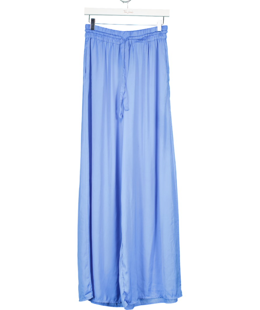 ZARA Blue Loose-fitting Wide-leg Trousers UK S