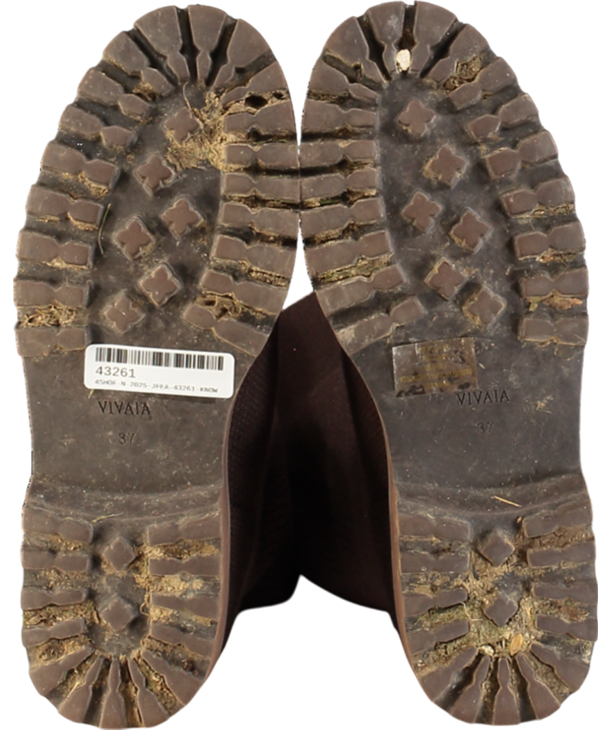 vivaia Brown Square-toe Water Repellent Wool Knee-high Boots UK 4 EU 37 👠