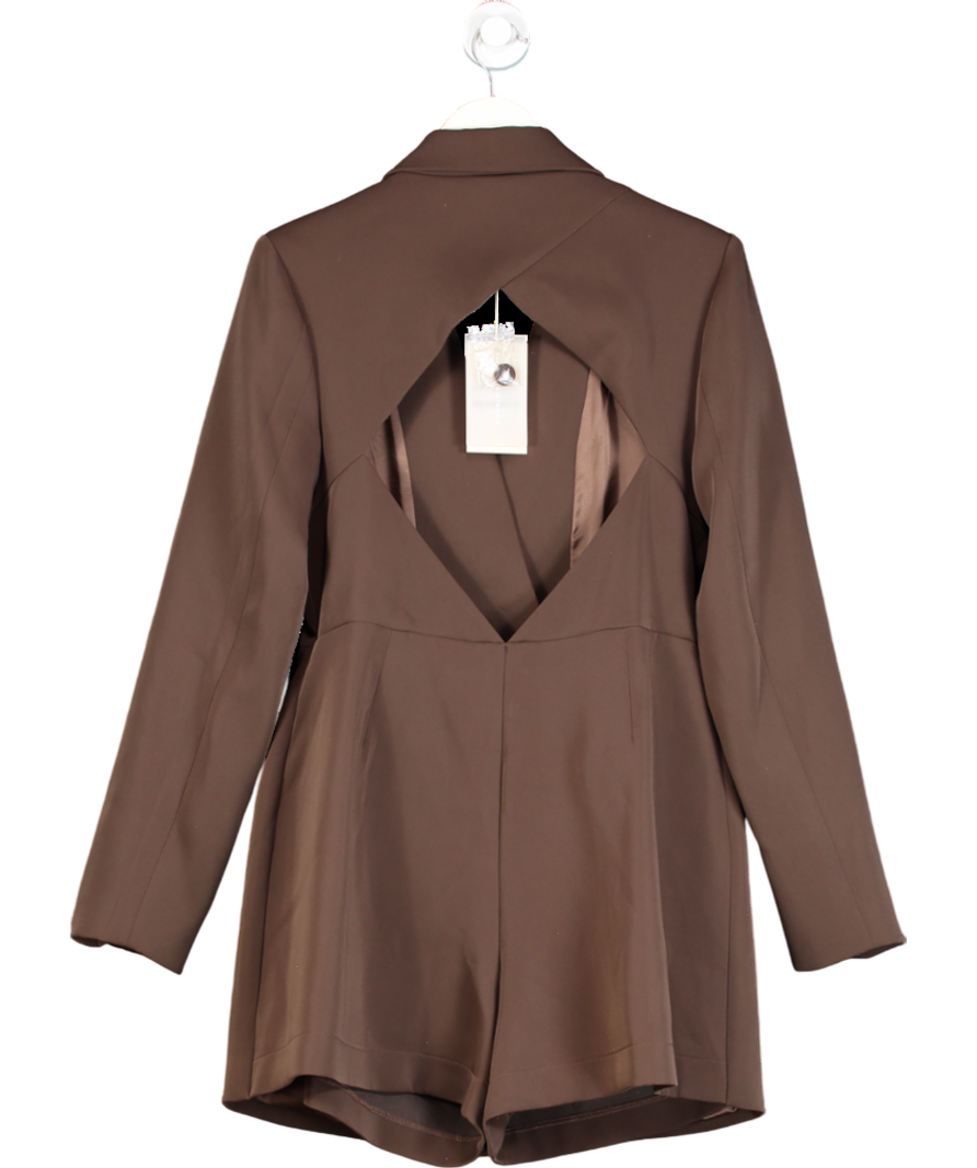 Meshki Brown Kendall Cut Out Blazer Playsuit UK XL