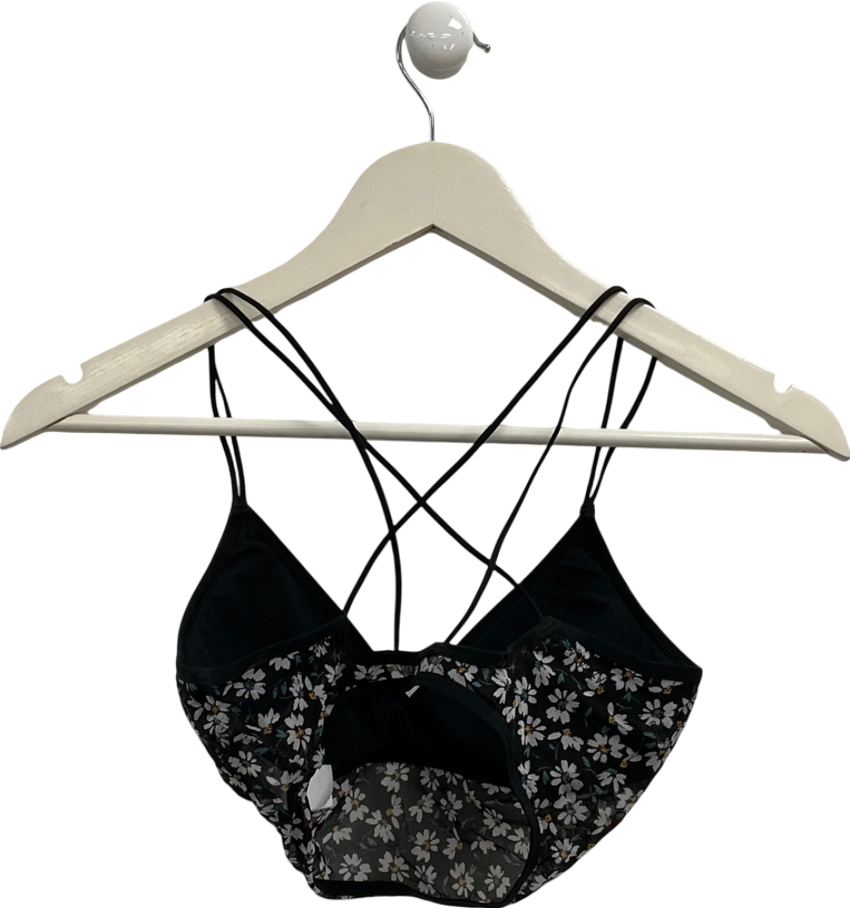 Gilly Hicks Black Longline Mesh Bralet UK S