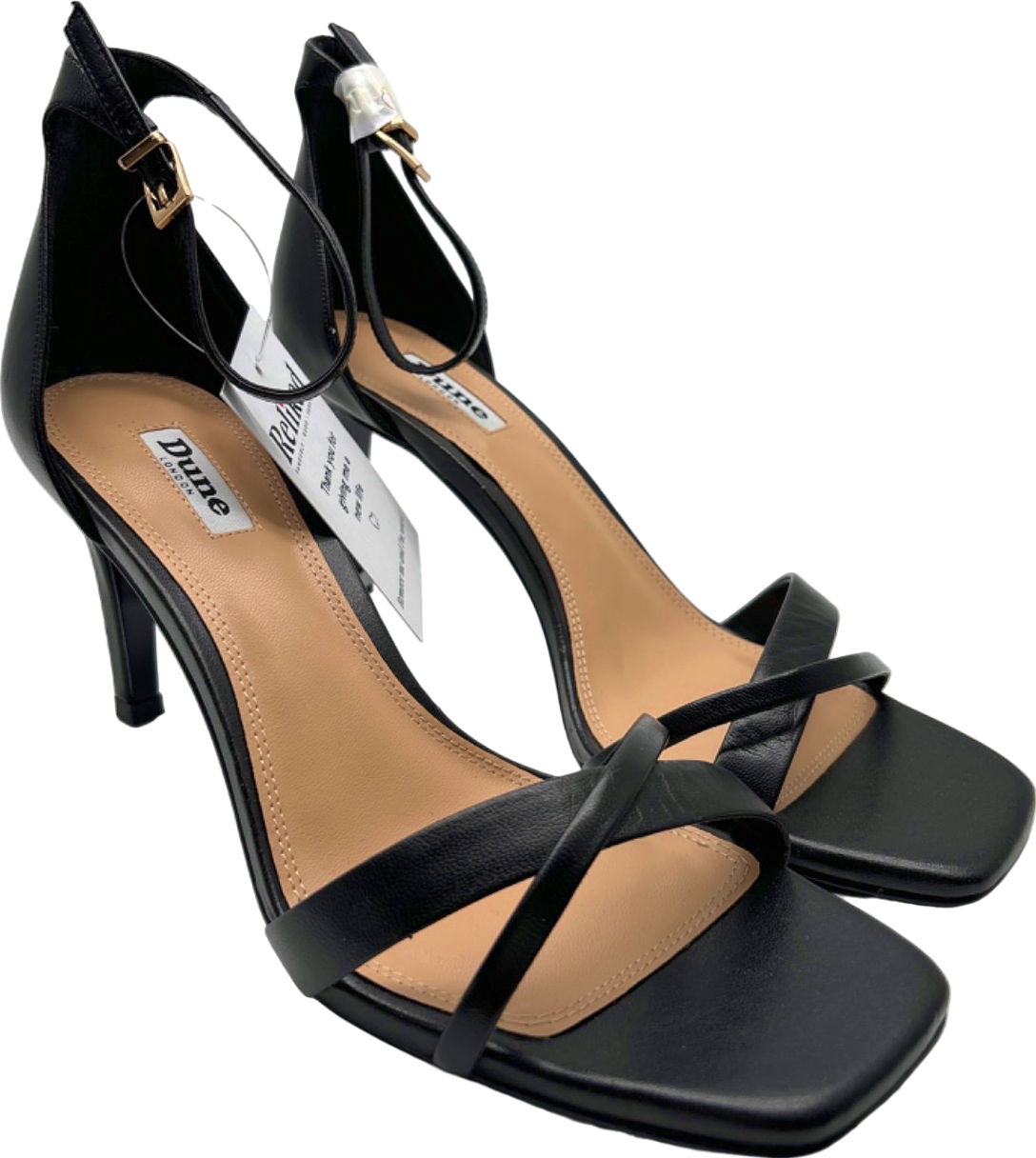 Dune Black Strappy Heeled Sandals UK 8