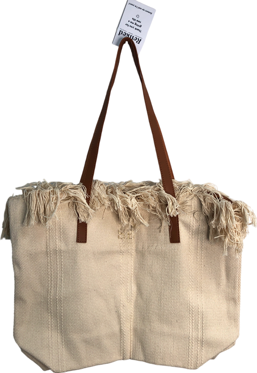 Cream Personalised Se Initials Canvas Tote Bag