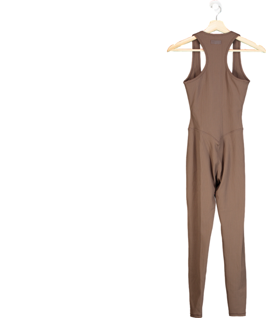 NKD Apparel Brown Ribbed Sleeveless Jumpsuit UK S
