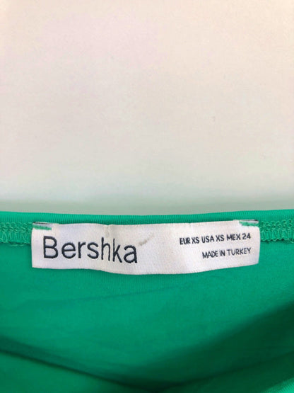 Bershka Green Ruched Mini Dress XS