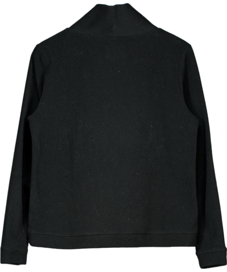 DUDLEY STEPHENS Black Funnel Neck Soft  Fleece Top UK L