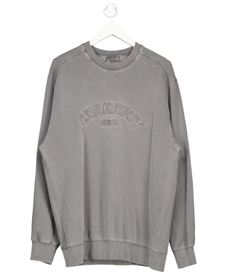 Carhartt WIP Grey Charcoal Embroidered Sweatshirt UK XL