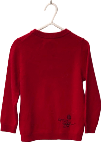 Chinti & Parker Red Cashmere / Merino blend Kids Love Sweater 3-4 Years