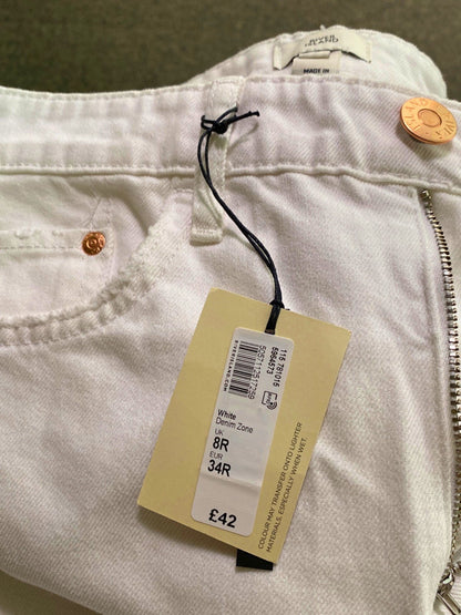 River Island White Carrie Denim Zone Jeans UK 8R