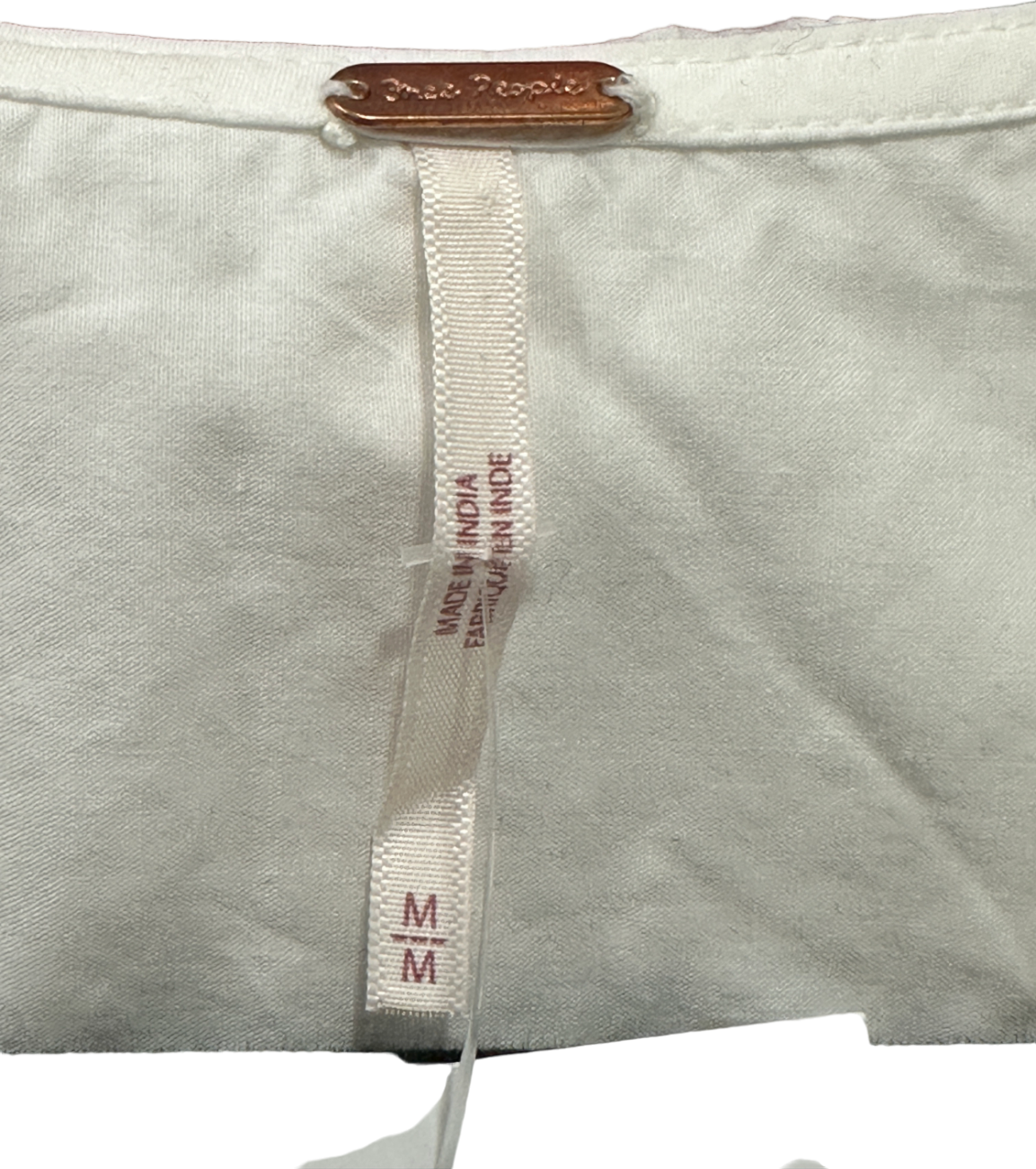 Free People White Embroidered Blouse M