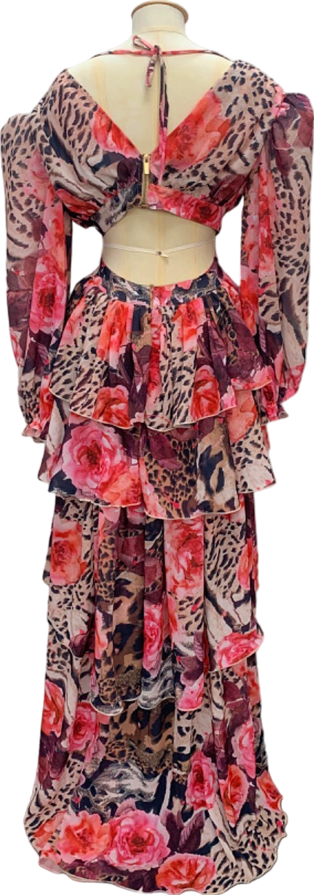 Wanderdoll Multicolour Floral and Animal Print Dress UK 6-8