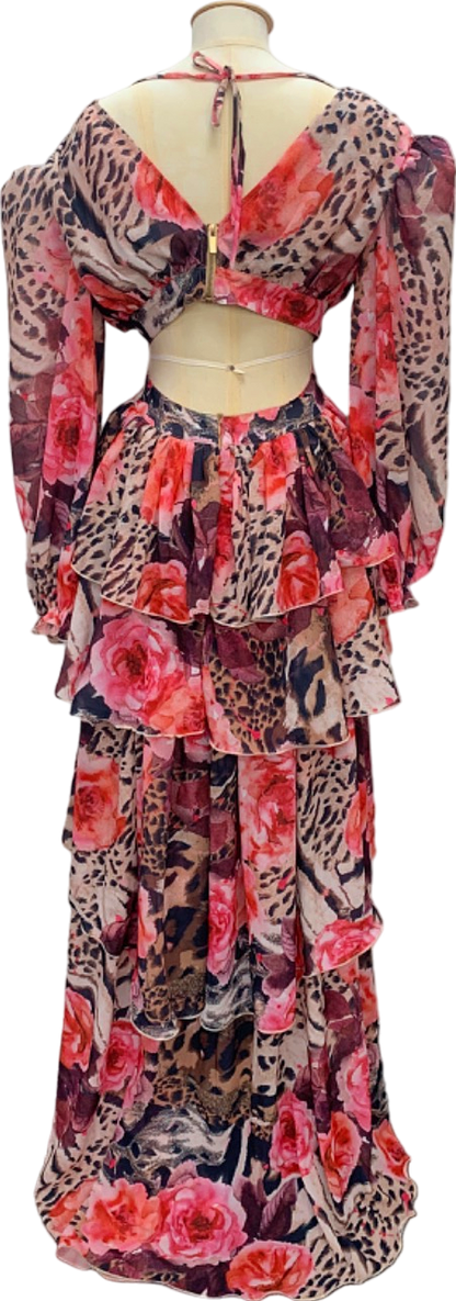 Wanderdoll Multicolour Floral and Animal Print Dress UK 6-8