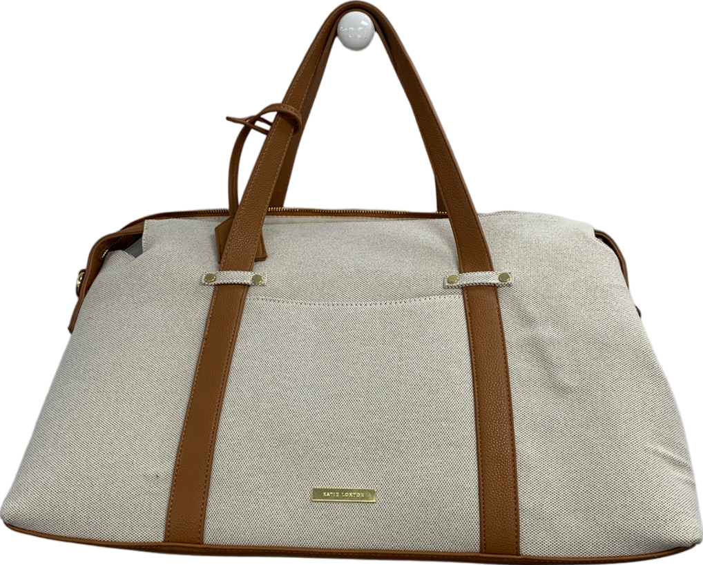Katie Loxton Tan /Cream linen Weekend Bag