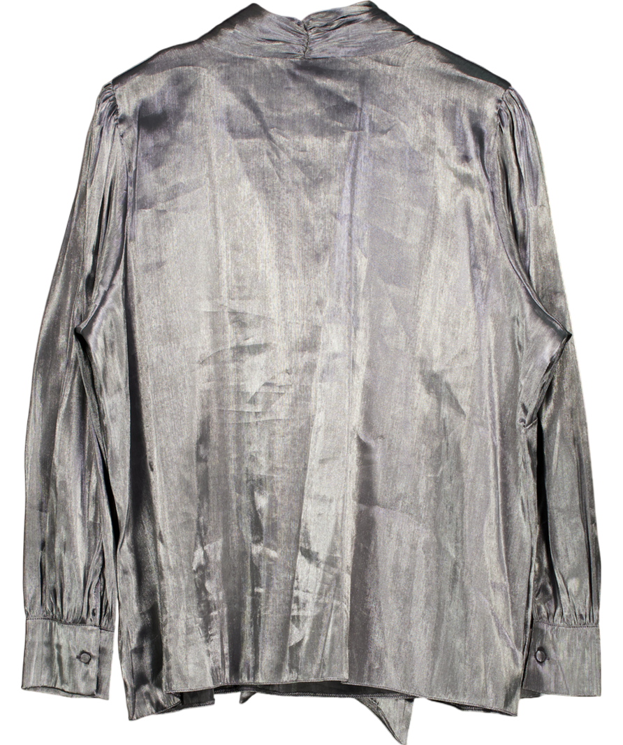 Monsoon Metallic Orla Organza Pussybow Blouse UK 22