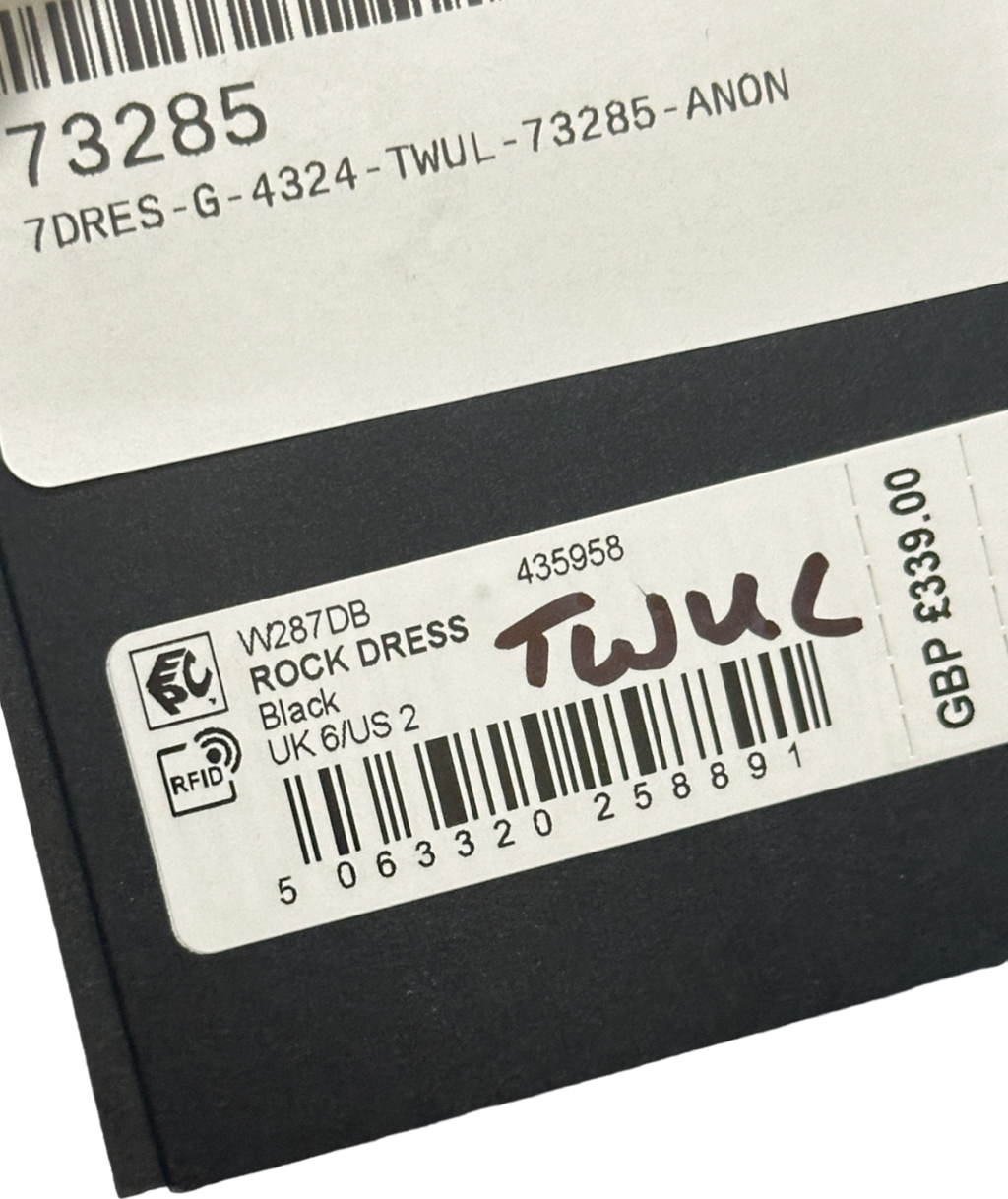 AllSaints Black Rock Leather Mini Dress UK 6