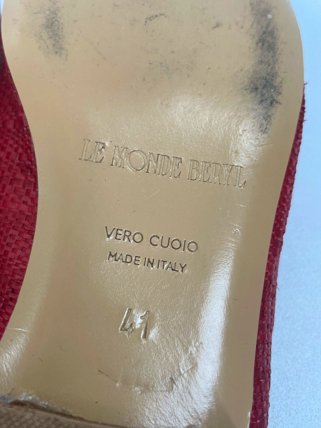 Le Monde Beryl Red Woven Mule Shoes EU 41 UK 8