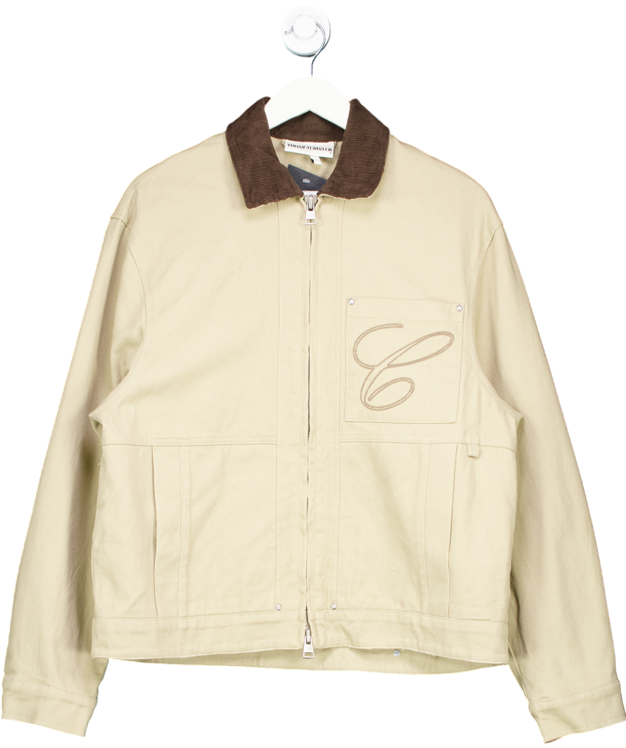 The Couture Club Beige Twill Contrast Collar Jacket UK S