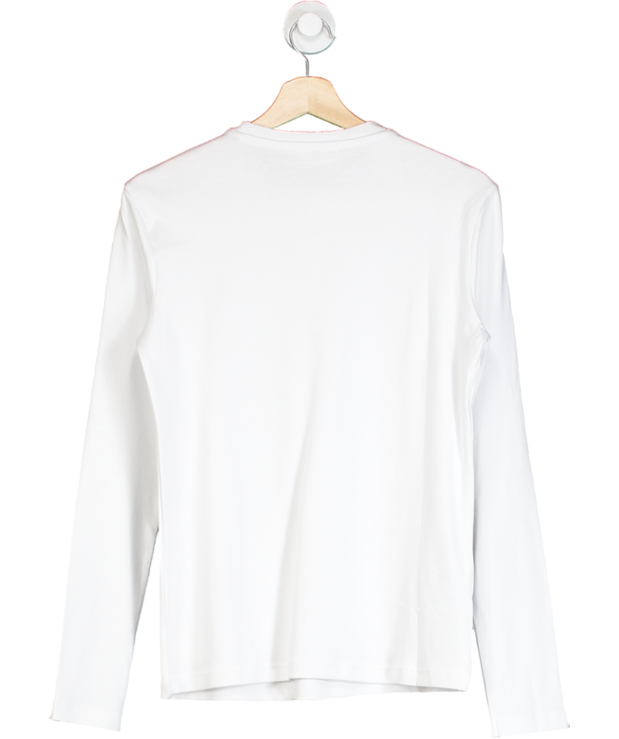 MANGO White Long Sleeve Cotton T-shirt UK XS