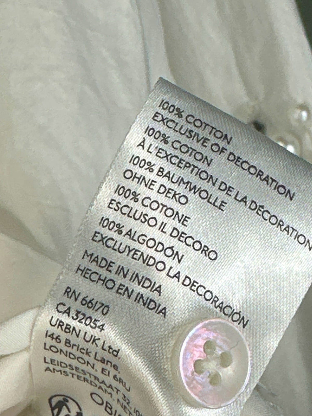 Maeve White Embroidered Pearl embellished oversize Blouse UK S