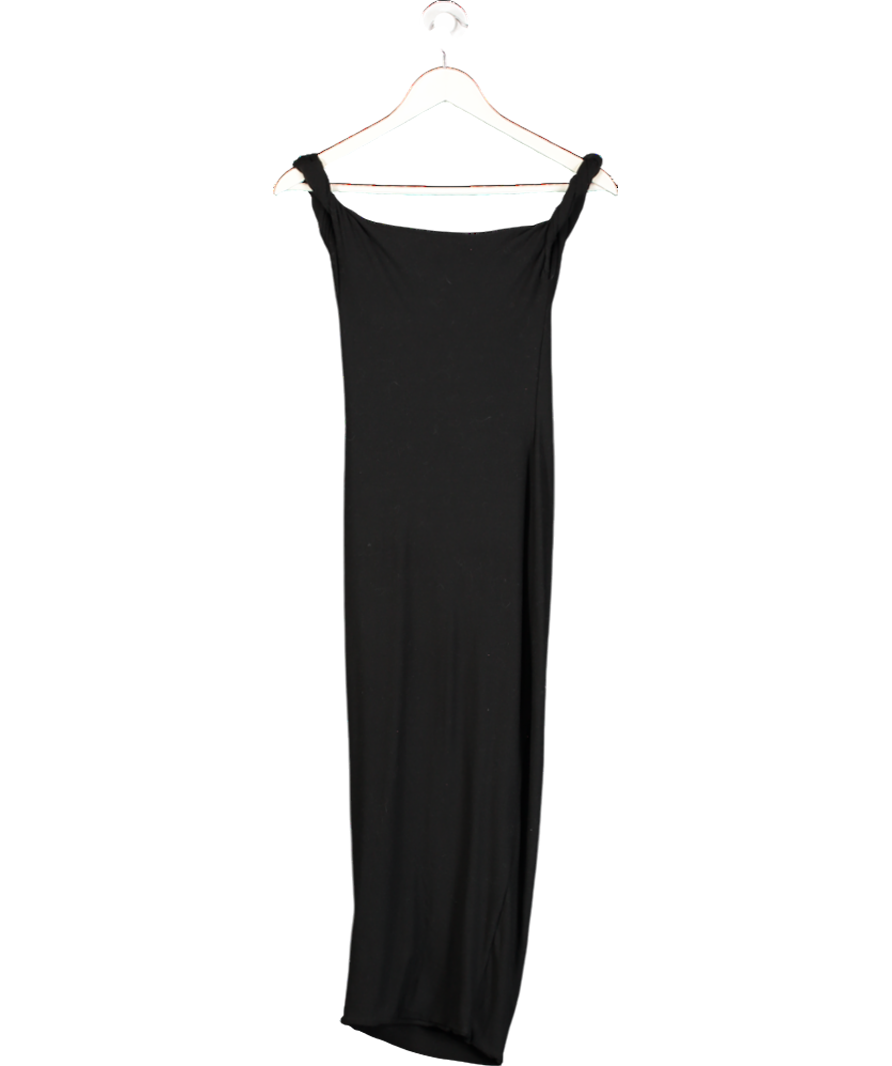 Club L Salome Black Twisted Asymmetric Midi Dress UK 4