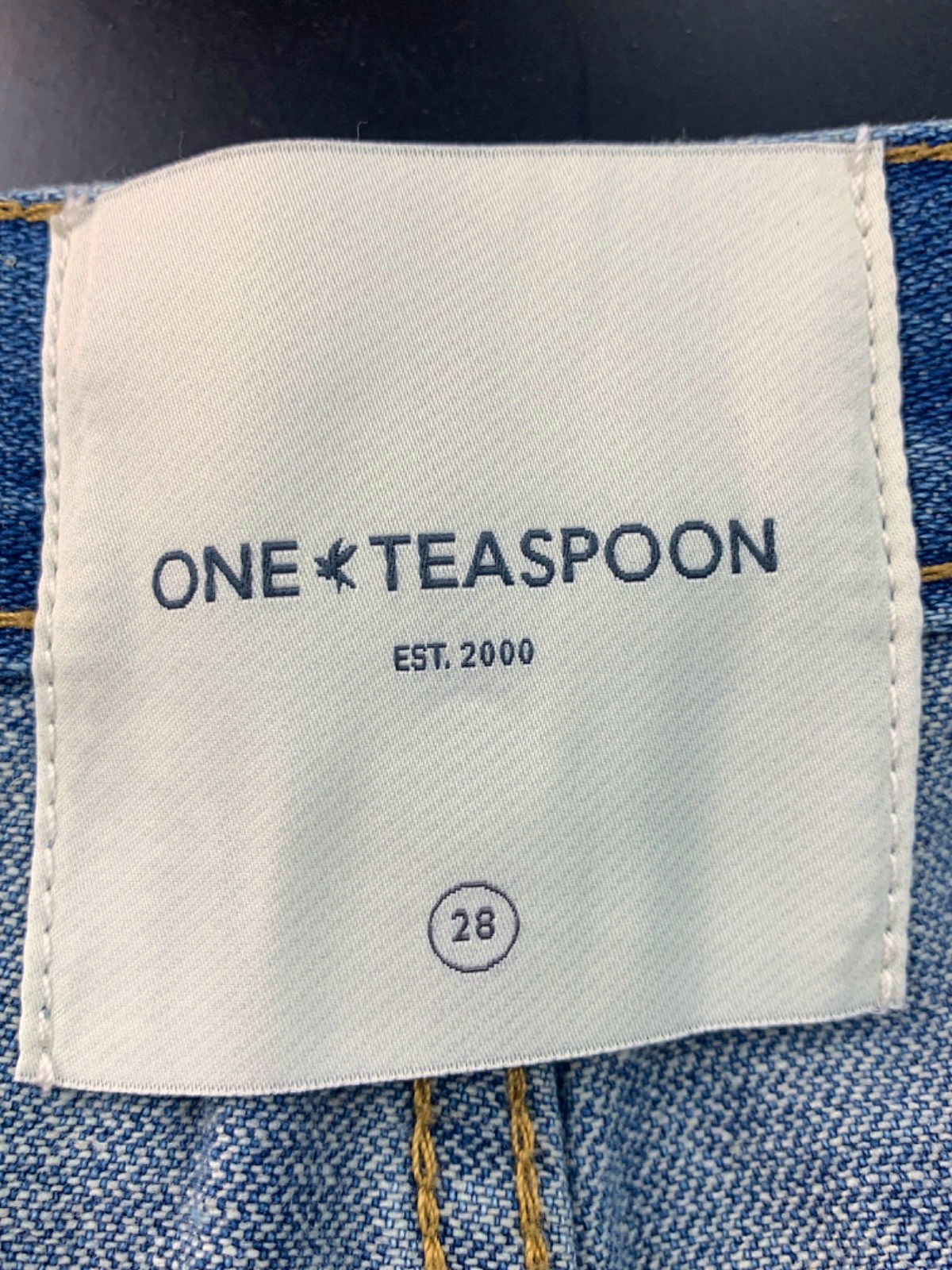 One Teaspoon Blue Frankies Distressed Denim Shorts UK 28