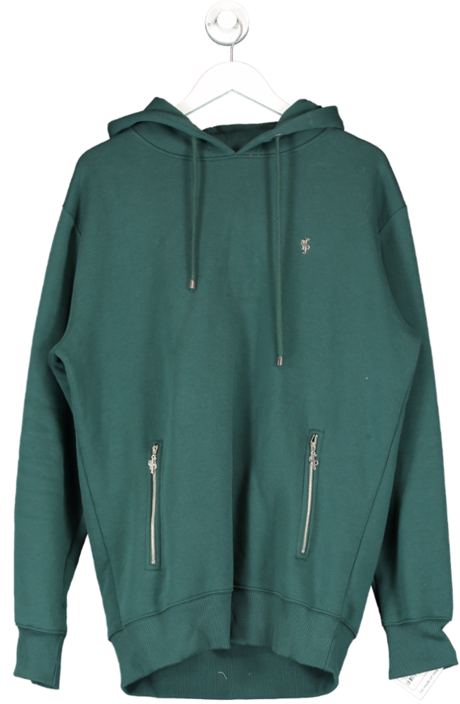Father Sons Green Overhead Hoodie Top With Zipped Pockets UK XL
