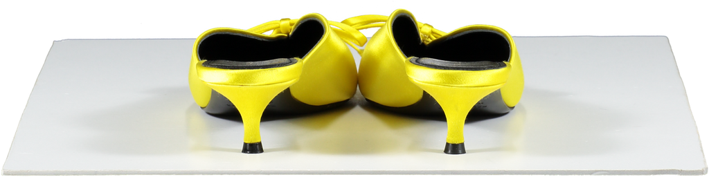 Balenciaga Satin Knife Bow Mules 40 In Yellow UK 6 EU 39 👠