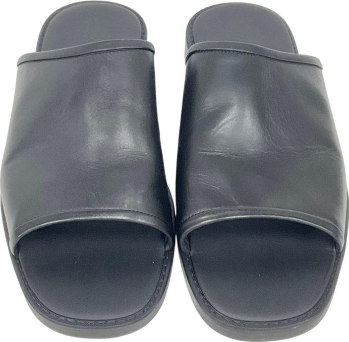 ZARA Black Leather Sandals UK 9 EU 43 👞