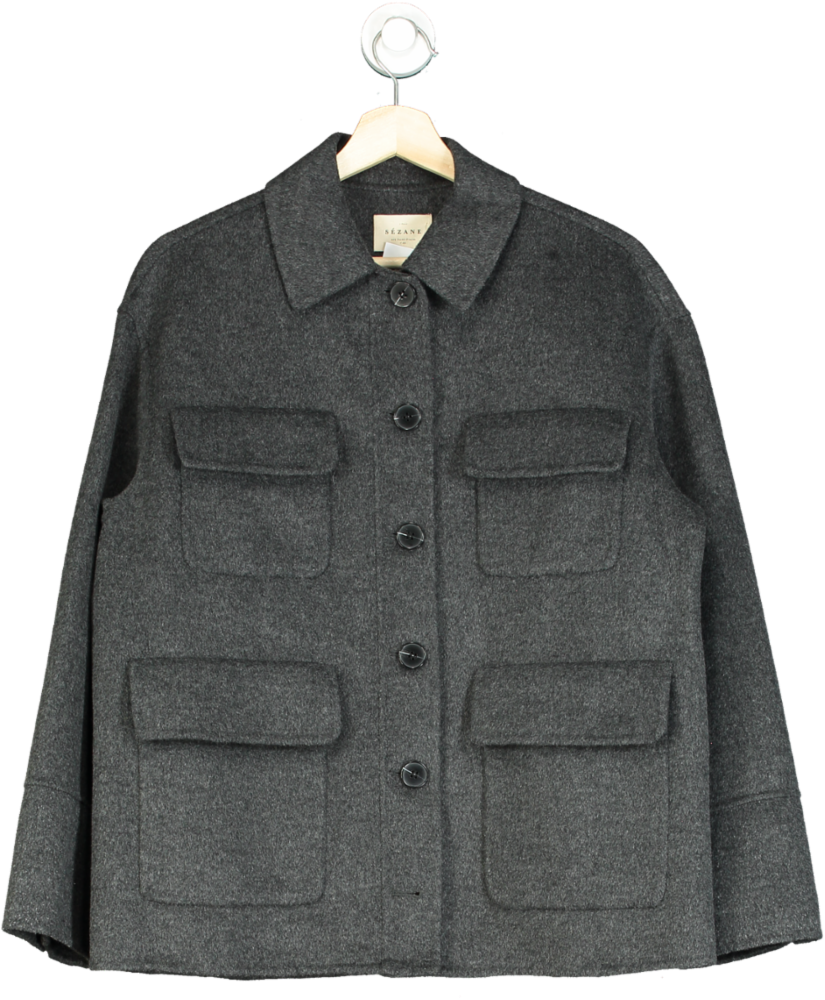 Sézane Grey Wool Blend Jacket EU 36 UK 8