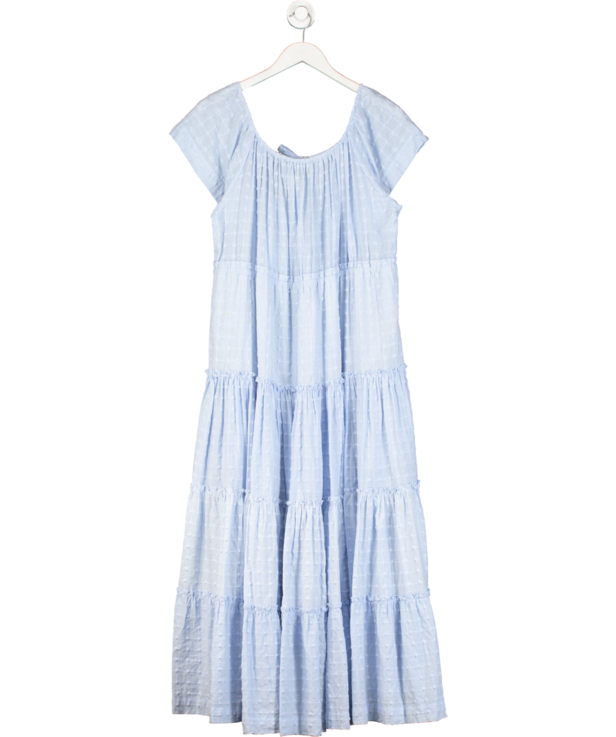 Innika Choo Baby Blue Embroidered Maxi Dress UK S