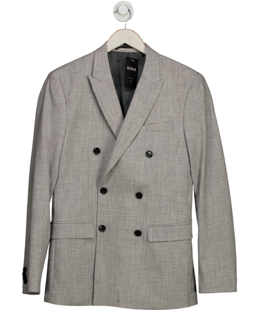 H&M Grey Slim Fit Double-breasted Jacket UK 36" CHEST