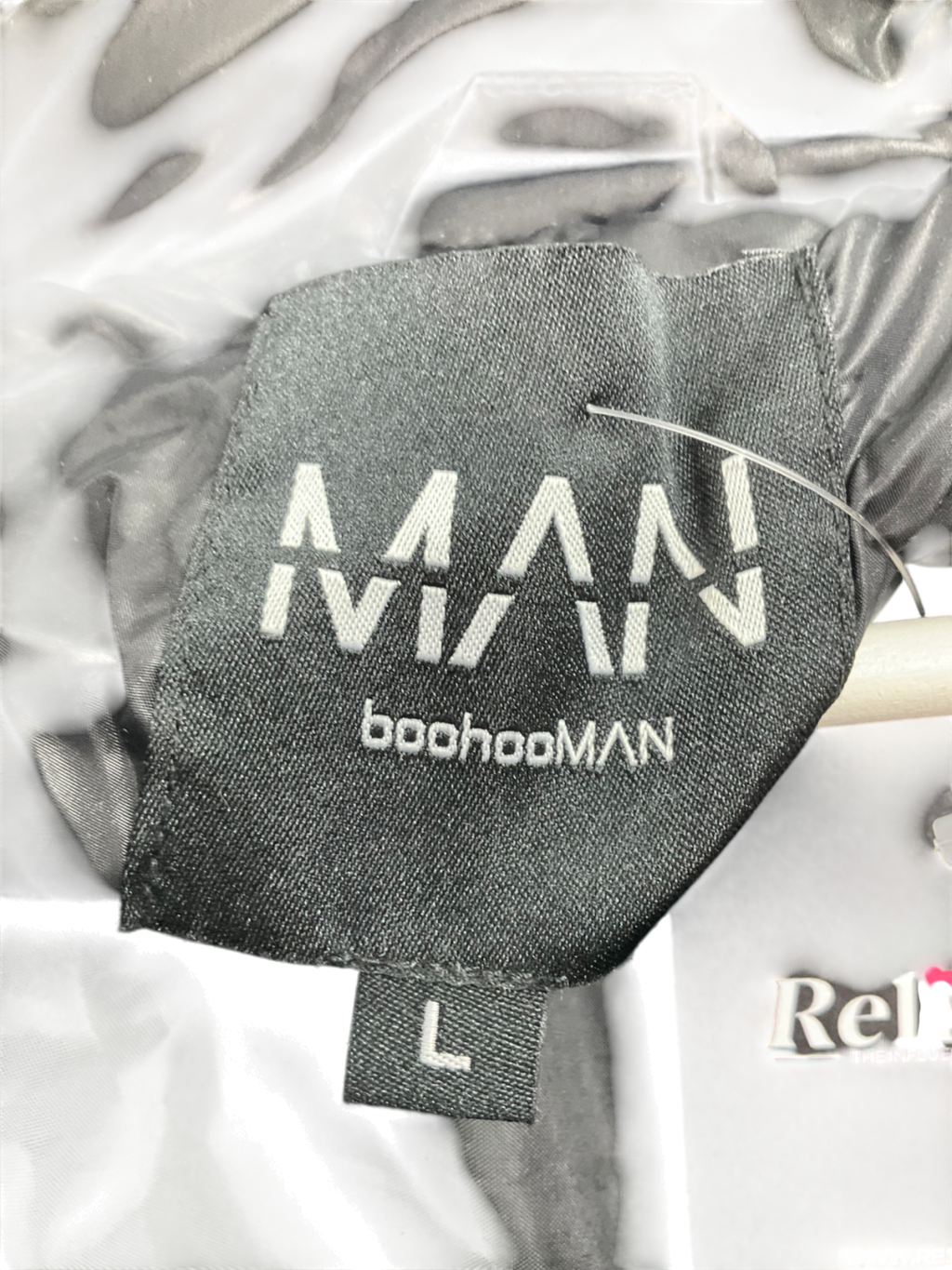 boohooMan Puffer Jacket In Black UK L