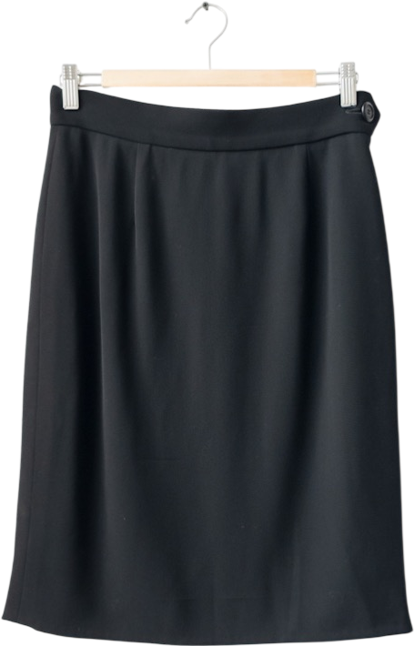 MOSCHINO COUTURE Black Wool Pencil Skirt UK 12