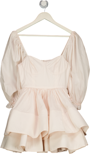 SELKIE Cream Puff Sleeve Sweetheart Neck Mini Dress UK 6