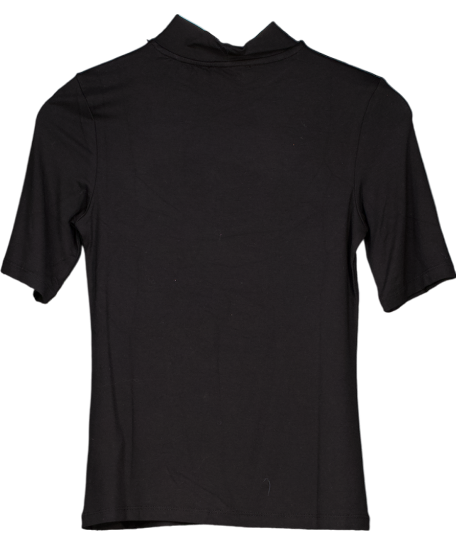 Karen Millen Black Viscose Blend Turtle Neck Top UK 8