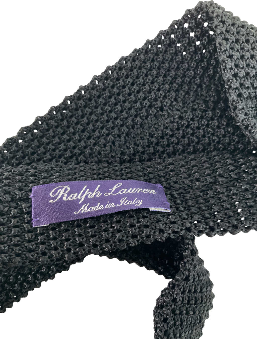 Ralph Lauren Black Knit Silk Tie One Size