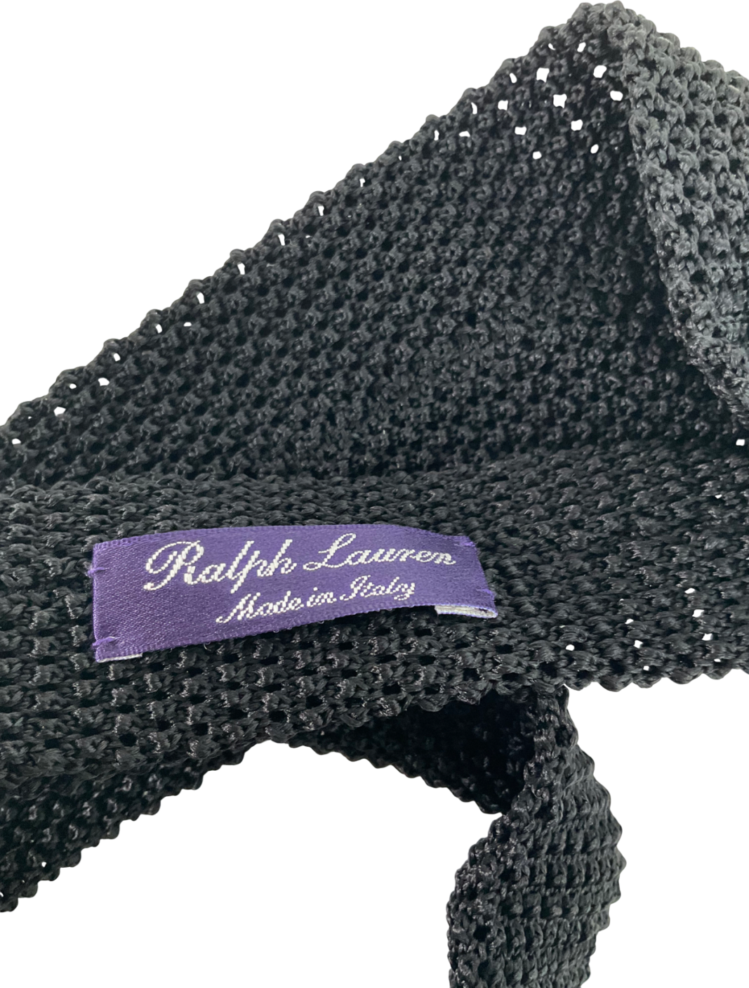 Ralph Lauren Black Knit Silk Tie One Size
