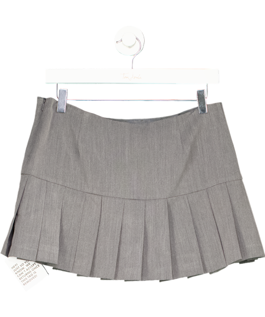 Collusion Grey Pleated Mini Skirt UK 10