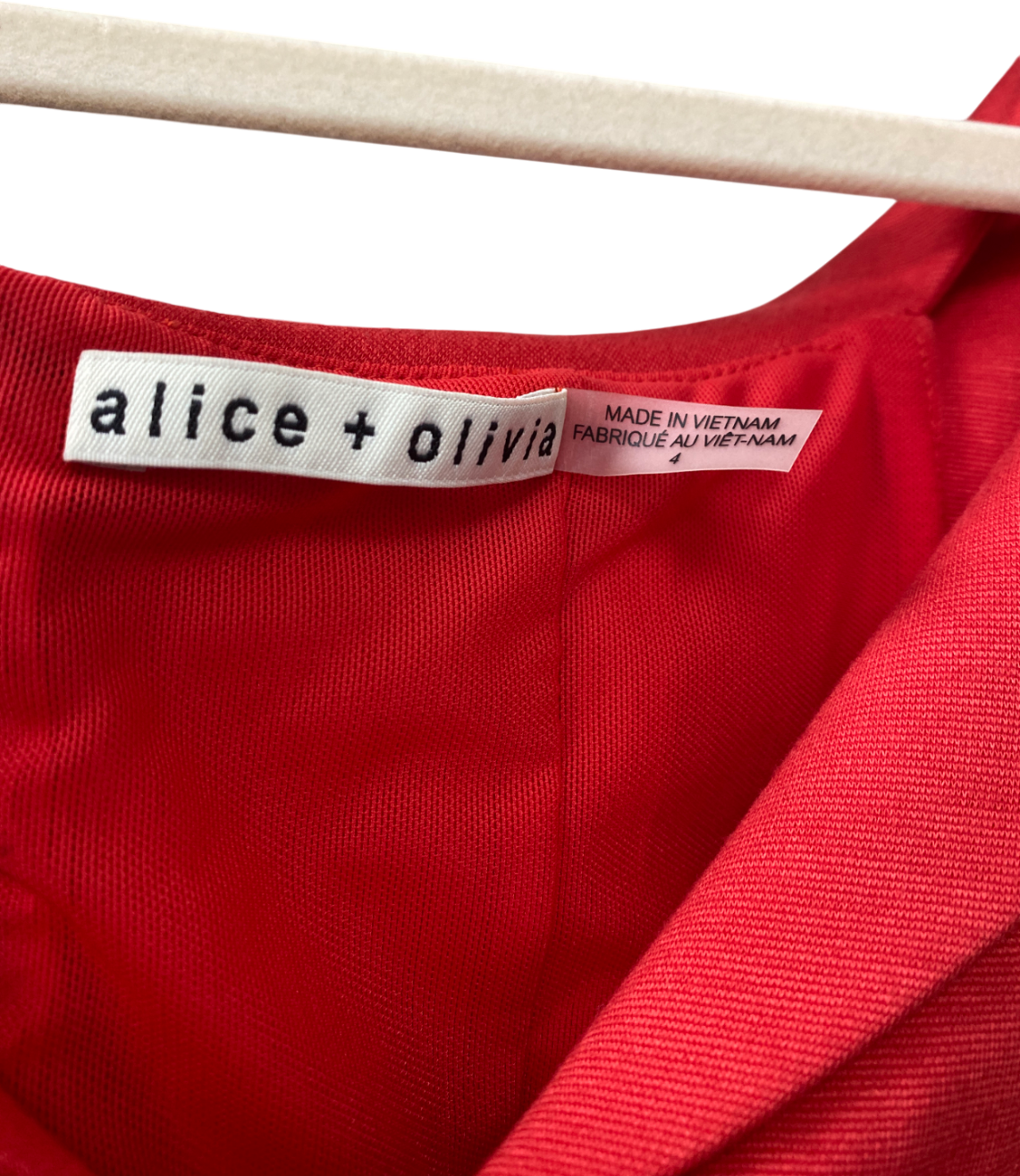 Alice + Olivia Red Poppy Off Shoulder Midi Dress UK 8