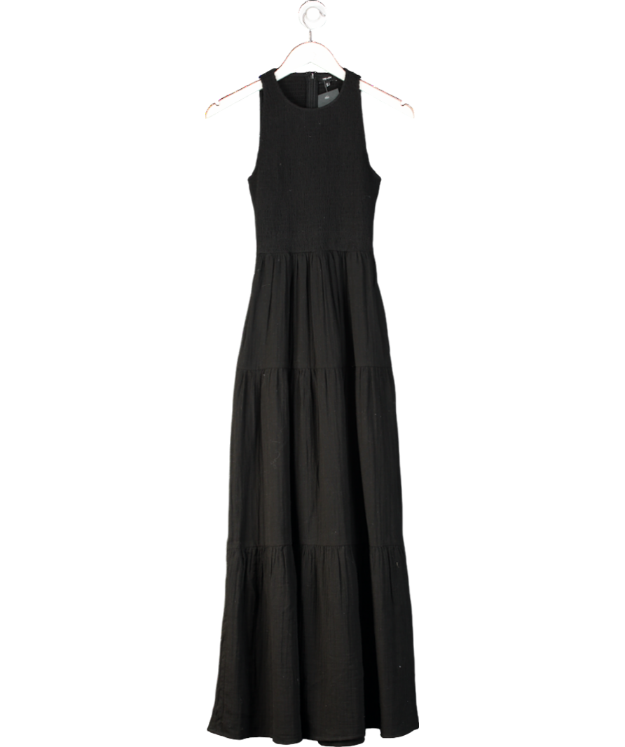 ME+EM Cheesecloth Black Cut Out Back Sleeveless Maxi Dress UK 6