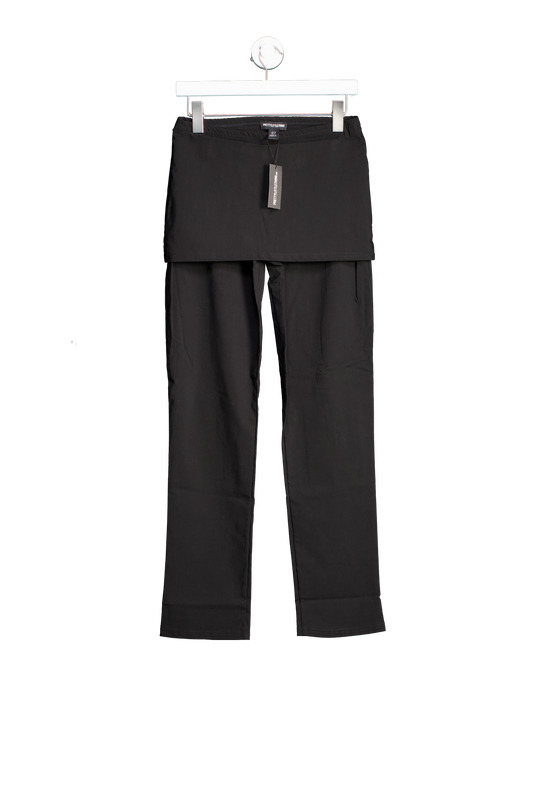 PrettyLittleThing Black Stretch Woven Peplum Skirt Trousers UK 10