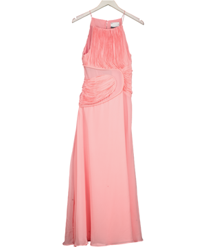 ASOS Pink Cutout Sculpted Crinkle Maxi Dress UK 6