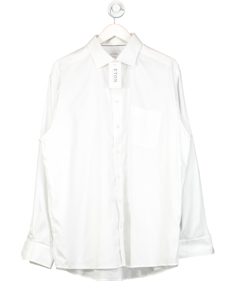Eton White Classic Herringbone Twill Shirt 17.5" Neck UK XXXL