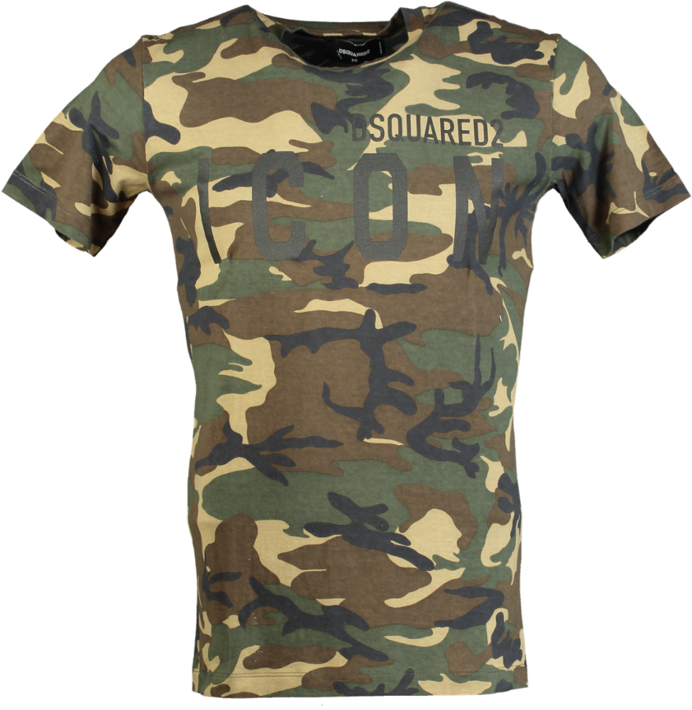 Dsquared2 Camouflage Icon Logo T-Shirt UK XS