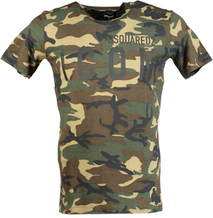 Dsquared2 Camouflage Icon Logo T-Shirt UK XS
