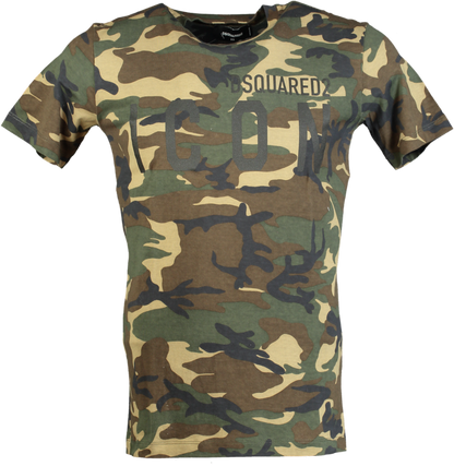 Dsquared2 Camouflage Icon Logo T-Shirt UK XS