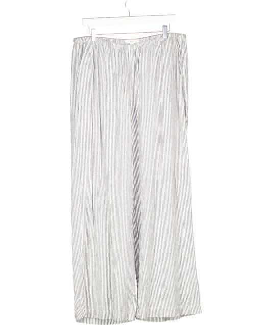 M&S White Linen Blend Wide Leg Trousers UK 18