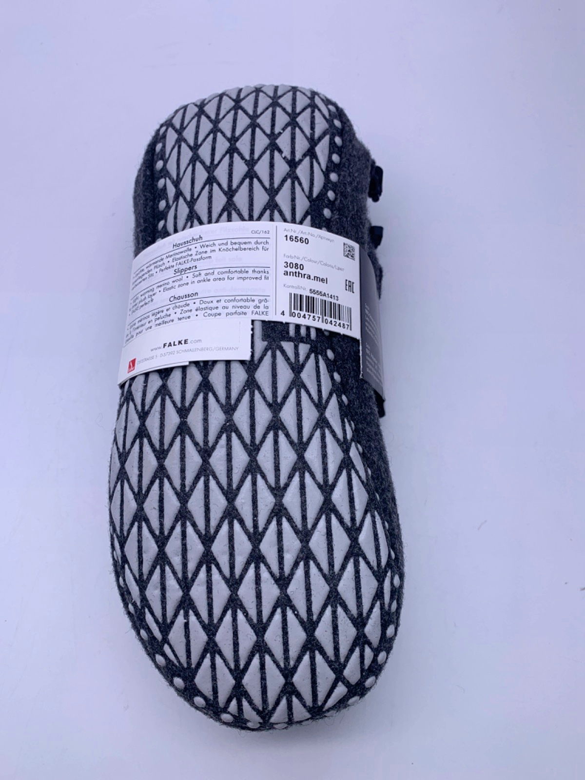 Falke Anthracite Cosyshoe Unisex Slippers UK 7/8