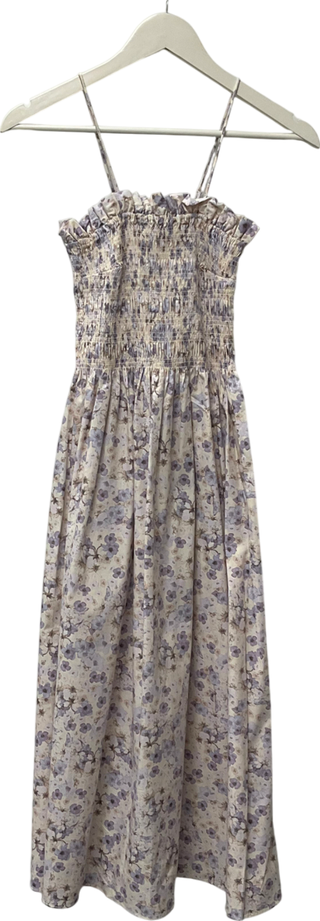 H&M Multicoloured Smocked Cotton Dress UK XS