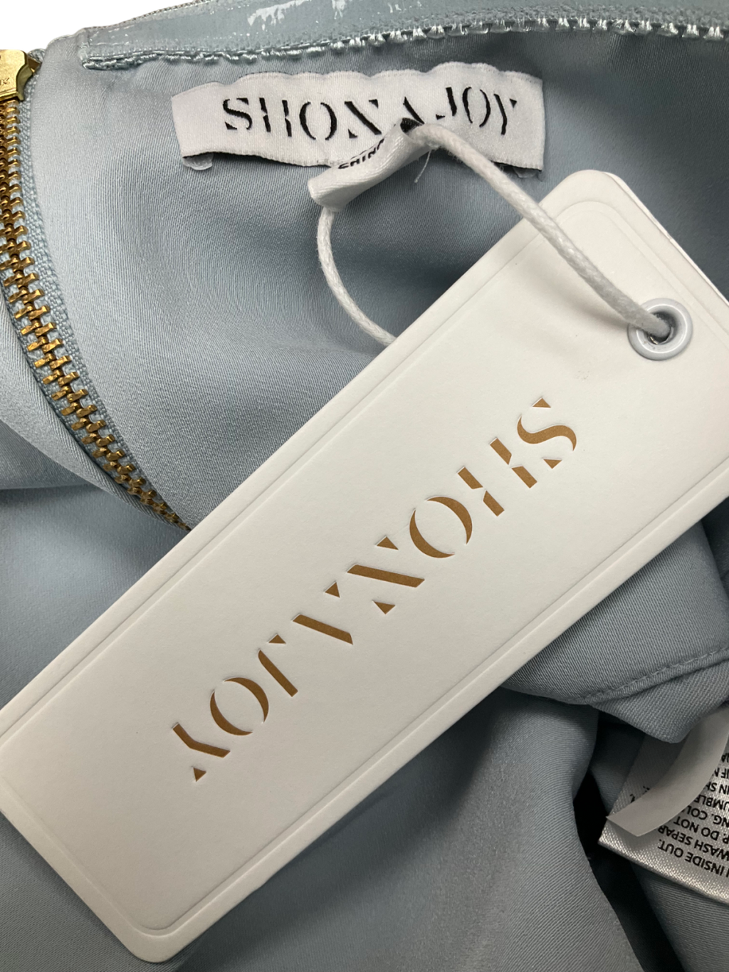 Shona Joy Blue U-wire Bustier Draped Dress UK 6